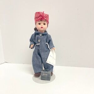 1999 Madame Alexander Rosie the Riveter 8" Doll with Lunchbox & Stand